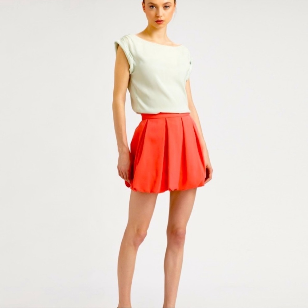 Alice + Olivia Rhymes Mini Bubble Hem Skirt Pink 8